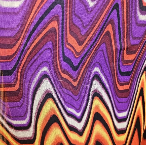 Bisou Bisou Colorful Chevron Chiffon Halter Maxi Dress Size 14 Women's - Picture 5 of 8